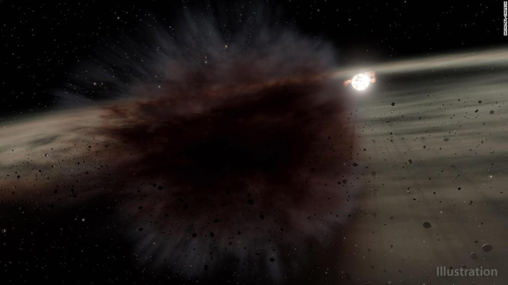 Una gigantesca nuvola di detriti individuata da un telescopio della NASA dopo la collisione di corpi celesti
