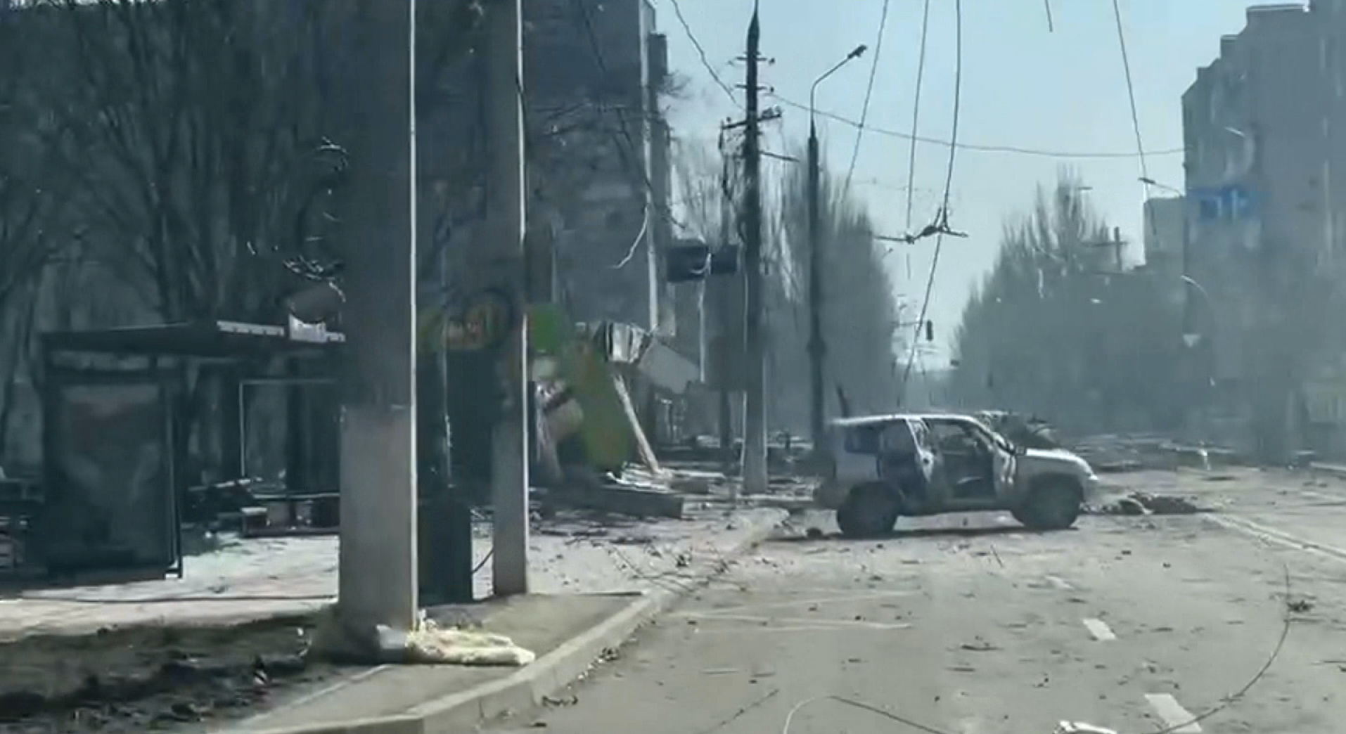 Un'immagine di Mariupol da un video ottenuto dalla CNN.