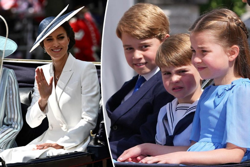 Kate Middleton arriva al Platinum Jubilee con tre bambini