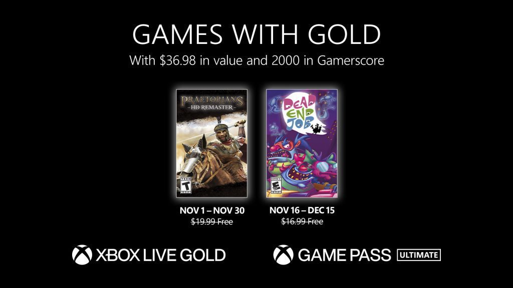 Giochi Xbox Live Gold gratuiti annunciati per novembre 2022