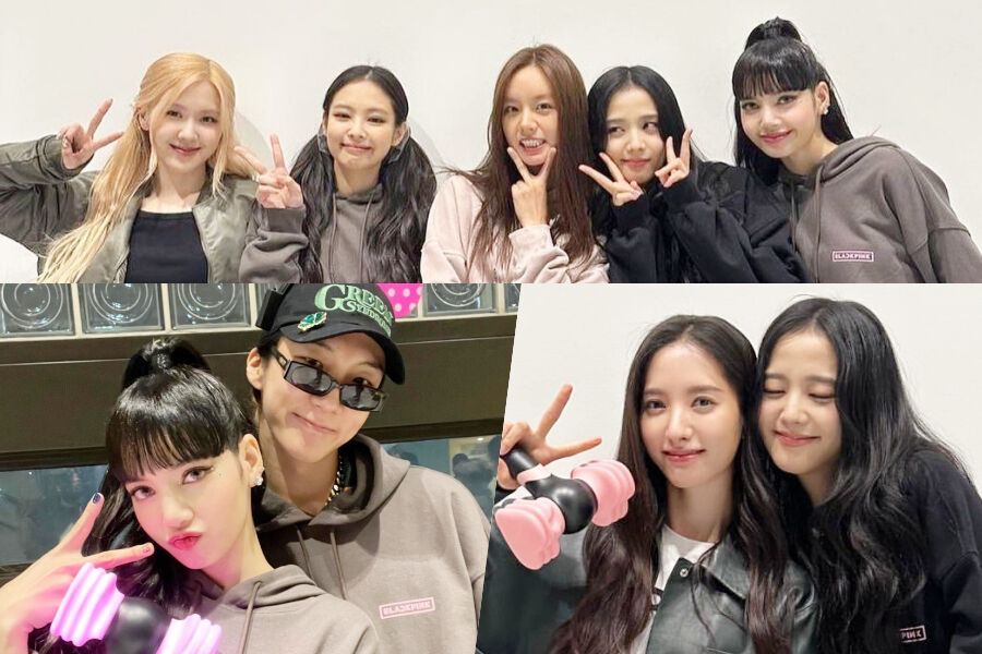 Le BLACKPINK posano per le foto con Hyeri di Girl's Day, Minnie di (G)I-DLE, WJSN di WJSN, Lee Seung Hoon di WINNER e altri al loro concerto