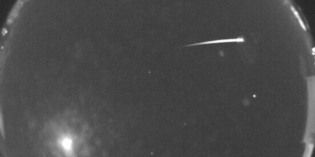 All'1:45 GMT del 17 novembre, la All Sky Camera della NASA presso la New Mexico State University ha catturato questa immagine delle meteore delle Leonidi che attraversano il cielo.