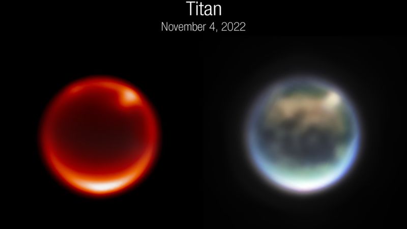 Il telescopio Webb spia le nuvole sotto la foschia della luna di Saturno, Titano